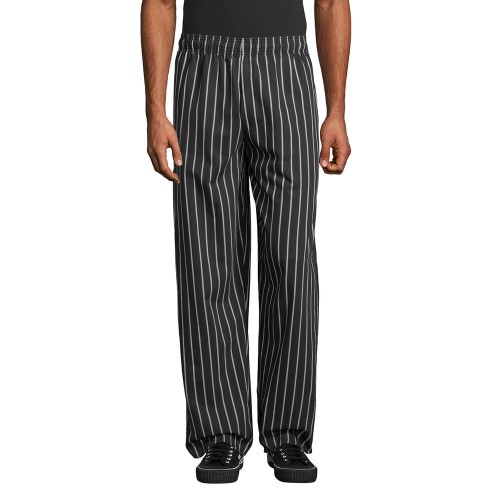 Брюки повара черные, в белую полоску Uncommon Threads™ Unisex Chalk Stripe Traditional Chef Pants 3XL - Size #4010CS-3X