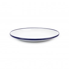 Эмалированная тарелка салатная Купе белая с черной каймой Crow Canyon Vintage Salad Coupe Plate 8"(20,32см)#V123BLA