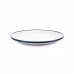 Эмалированная тарелка салатная Купе белая с синей каймой Crow Canyon Vintage Salad Coupe Plate 8"(20,32см)#V123BLU