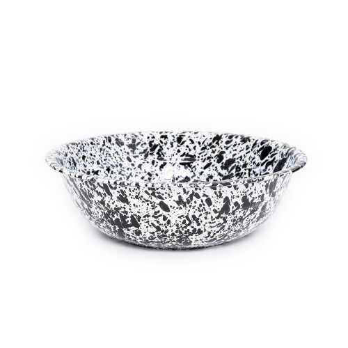 Эмалированная миска средняя 8qt\ 8лит черный мрамор  Crow Canyon Home® USA Splatter Medium Basin #D25BLM