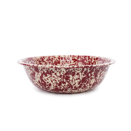 Эмалированная миска средняя 8qt\ 8лит бордово-бежевый мрамор  Crow Canyon Home® USA Splatter Medium Basin #D25BRM