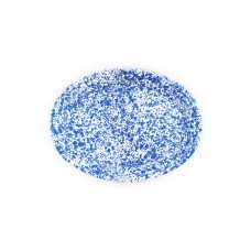 Эмалированное блюдо овальное, мрамор синий Crow Canyon Home Splatter Oval Platter, 18"\46см #D61DBM