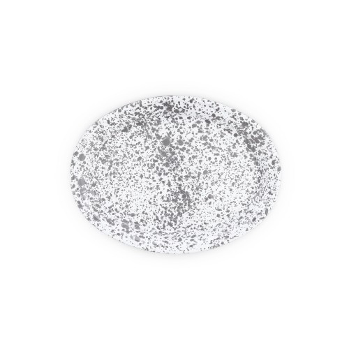 Эмалированное блюдо овальное, мрамор серый Crow Canyon Home Splatter Oval Platter, 18"\46см #D61GYM