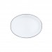 Эмалированное блюдо овальное, белое с черной каймой Crow Canyon Home Vintage Oval Platter, 18"\46см #V61BLA