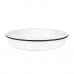 Эмалированный поднос круглый, белый с синей каймой Crow Canyon Home Vintage Cocktail Tray 12"(30,5см)  #V88BLU