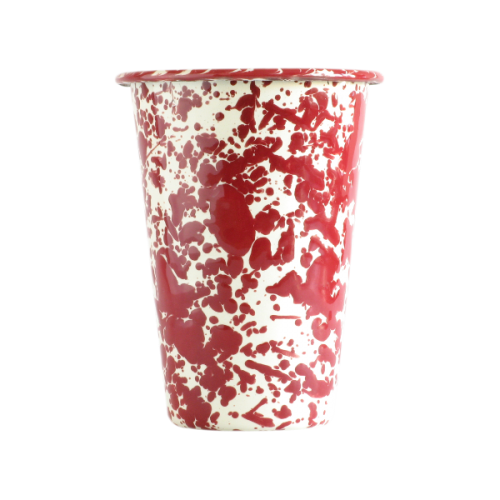 Эмалированный бокал-тумблер, мрамор красный Splatter Tumbler 14oz\0,41л#D93RM