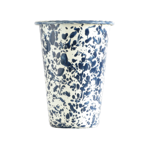 Эмалированный бокал-тумблер, мрамор темно-сине-бежевый Splatter Tumbler 14oz\0,41л#D93NVM