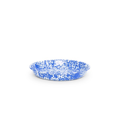 Эмалированная тарелка для пасты синий мрамор Crow Canyon® Splatter Pasta Plate 10,5"(26,7см)#D114DBM