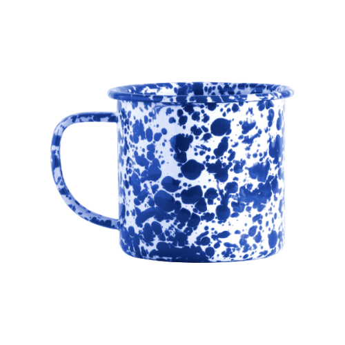 Эмалированная кружка детская 0,24л\8oz сине-белый мрамор Crow Canyon® Small Mug Blue/White Marble #D01DBM