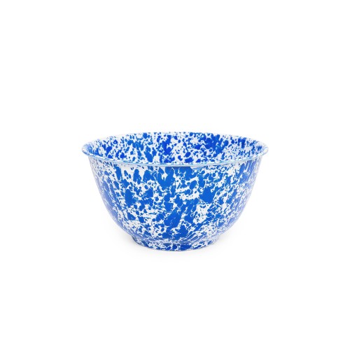 Эмалированная миска большая, салатная, синий мрамор 4л Crow Canyon Home® USA Splatter Large Salad Bowl 27,3см#D23DBM