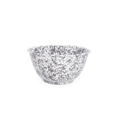 Эмалированная миска большая, салатная, серый мрамор 4л Crow Canyon Home® USA Splatter Large Salad Bowl 27,3см#D23GYM