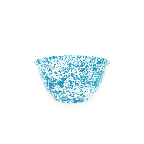 Эмалированная миска большая, салатная, бирюзовый мрамор 4л Crow Canyon Home® USA Splatter Large Salad Bowl 27,3см#D23TQM