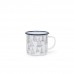 Эмалированная кружка 0,47л\16oz белая с рисунком - морские буйки Crow Canyon® Fishs Eddy Mug#FE112BUOYS