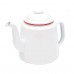 Эмалированный чайник белый с черной окантовкой 1.6qt(1,51 LIT) Crow Canyon Home TEAPOT WHITE #V108