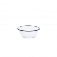 Эмалированная миска белая с черной каймой 0,6л Crow Canyon Home® USA CEREAL BOWL 5,5"(14см)#V17BLA