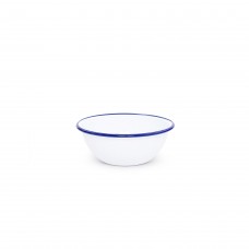 Эмалированная миска белая с синей каймой 0,6л Crow Canyon Home® USA CEREAL BOWL 5,5"(14см)#V17BLU