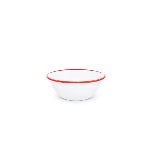 Эмалированная миска белая с красной каймой 0,6л Crow Canyon Home® USA CEREAL BOWL 5,5"(14см) #V17RED