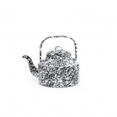 Эмалированный чайник черный мрамор Crow Canyon Home Splatter Tea Kettle#D47BLM