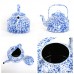 Эмалированный чайник красный мрамор Crow Canyon Home Splatter Tea Kettle#D47RM