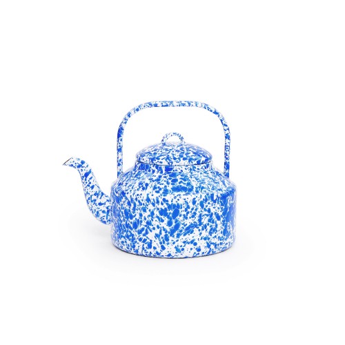 Эмалированный чайник синий мрамор Crow Canyon Home Splatter Tea Kettle#D47DBM