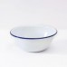 Эмалированная миска белая с синей каймой 0,6л Crow Canyon Home® USA CEREAL BOWL 5,5"(14см)#V17BLU