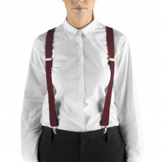 Подтяжки с клипсами, бургундия, шириной 28,6мм Henry Segal® Burgundy Elastic Clip-End Suspenders #HS9-303