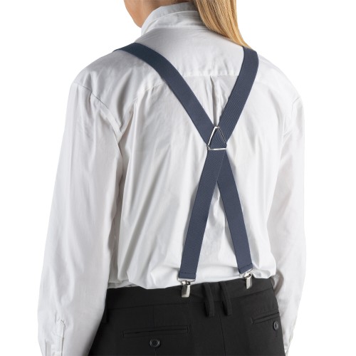 Подтяжки с клипсами, темно-серые, шир.28,6мм Henry Segal® Dark Grey Elastic Clip-End Suspenders #HS9-303