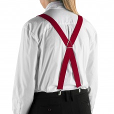 Подтяжки с клипсами, красные, шириной 28,6мм Henry Segal® Red Elastic Clip-End Suspenders #HS9-303