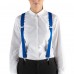 Подтяжки с клипсами, голубые, шириной 28,6мм Henry Segal® Royal Blue Elastic Clip-End Suspenders #HS9-303