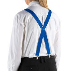 Подтяжки с клипсами, голубые, шириной 28,6мм Henry Segal® Royal Blue Elastic Clip-End Suspenders #HS9-303